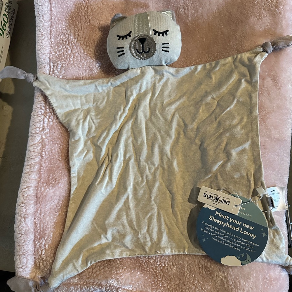 Little Sleepies Clementine the Cat Sleepyhead Lovey Blanket